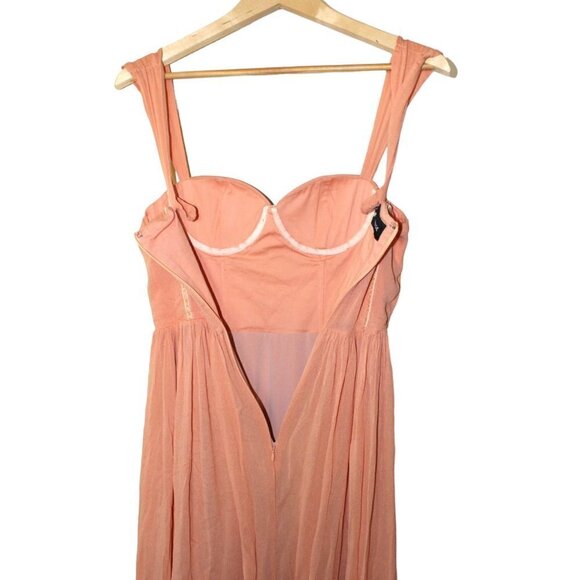 B' Cause Hello Gorgeous orange Maxi Dress wedding & prom Size Small sleeveless - Picture 8 of 9